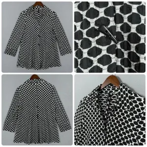 IC by Connie K Textured Swing Jacket Size Medium M Lagenlook Polka Dot Artsy