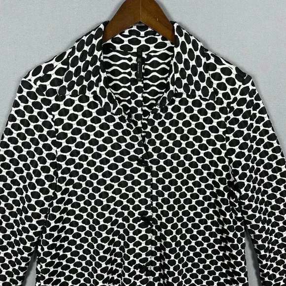 IC by Connie K Textured Swing Jacket Size Medium M Lagenlook Polka Dot Artsy