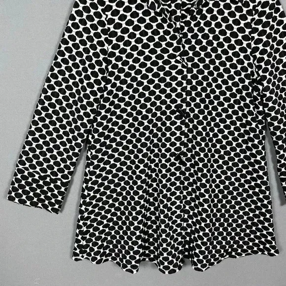 IC by Connie K Textured Swing Jacket Size Medium M Lagenlook Polka Dot Artsy