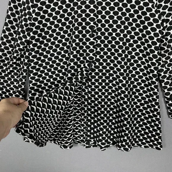 IC by Connie K Textured Swing Jacket Size Medium M Lagenlook Polka Dot Artsy