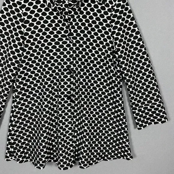 IC by Connie K Textured Swing Jacket Size Medium M Lagenlook Polka Dot Artsy