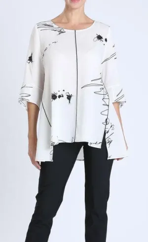 IC Collection White Scribbles Top