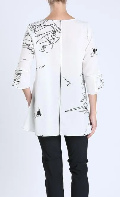 IC Collection White Scribbles Top