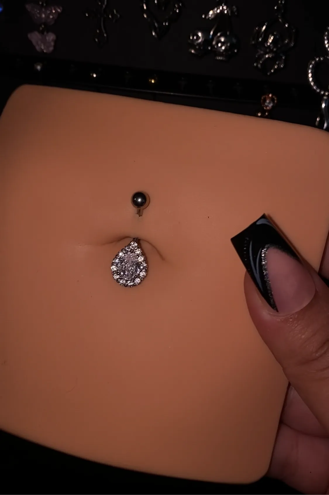 Icy Non Dangle Belly Button Ring
