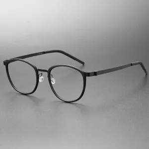 Idris Titanium Vintage Oval Eyeglasses Frames