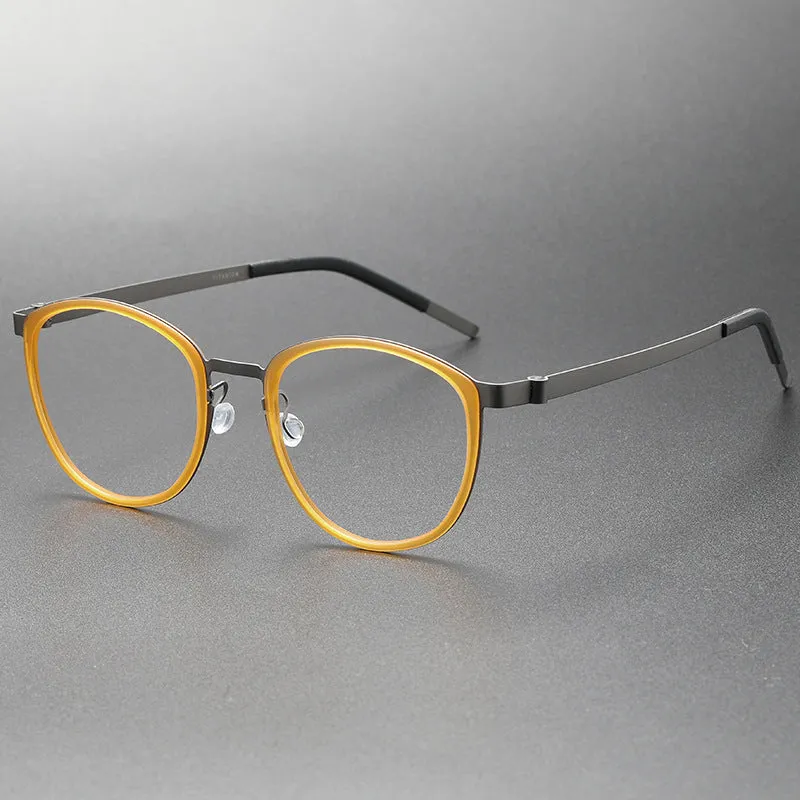 Idris Titanium Vintage Oval Eyeglasses Frames