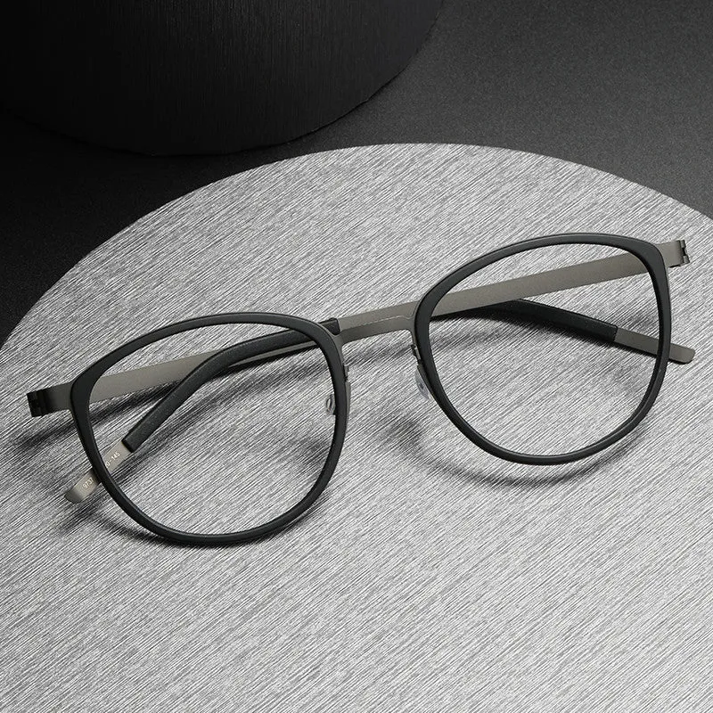 Idris Titanium Vintage Oval Eyeglasses Frames