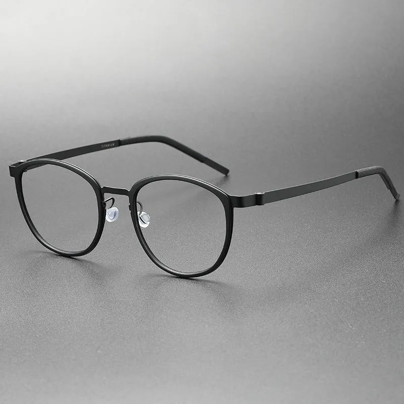 Idris Titanium Vintage Oval Eyeglasses Frames