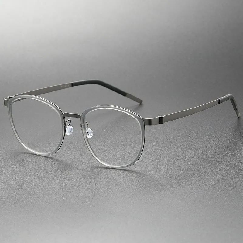 Idris Titanium Vintage Oval Eyeglasses Frames