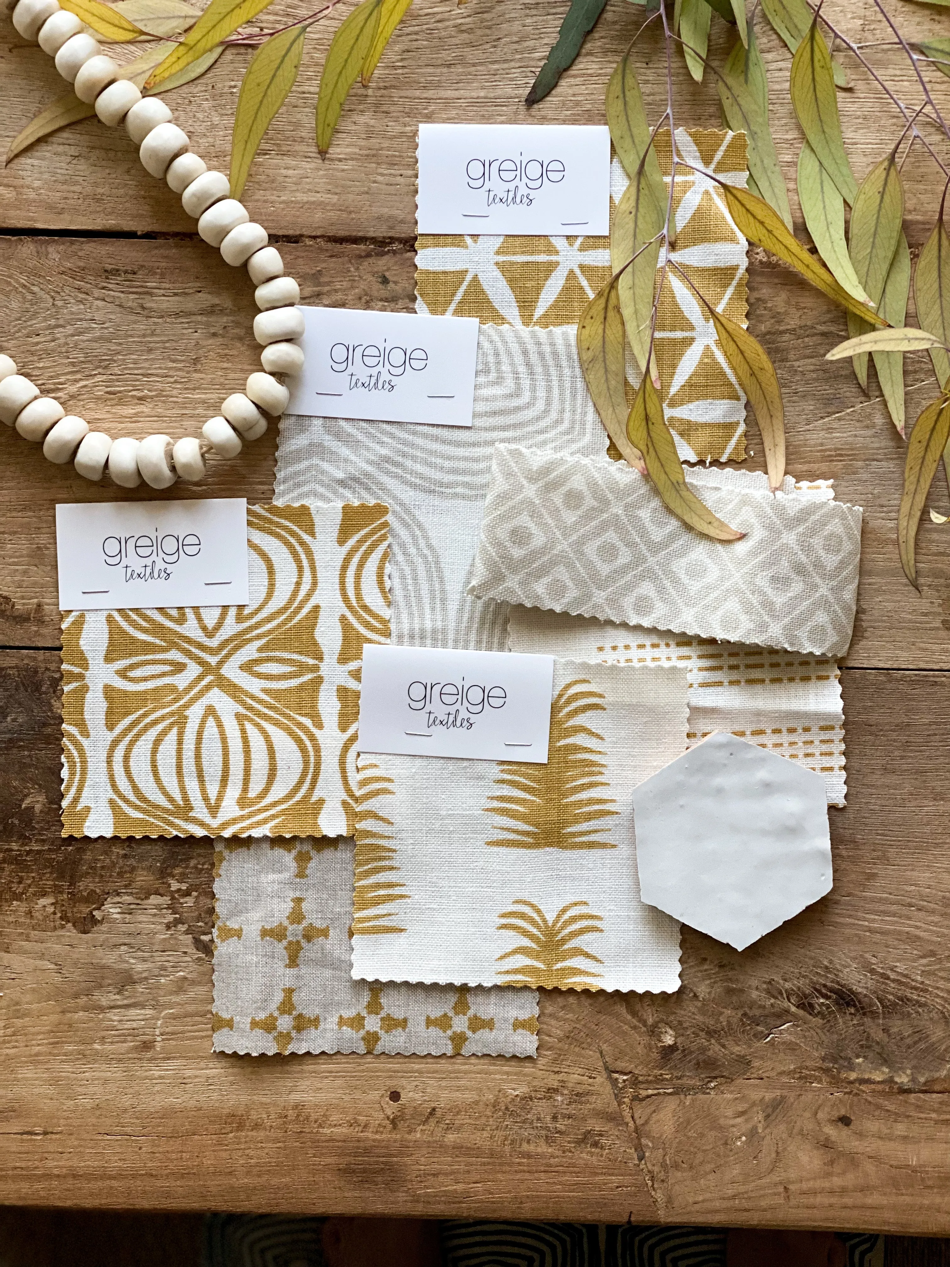 Imogene Fabric Wheat on Oyster