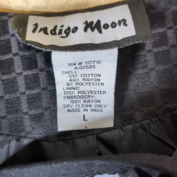 Indigo moon women's multi art to wear embroidered 2 piece jacket set Size Large