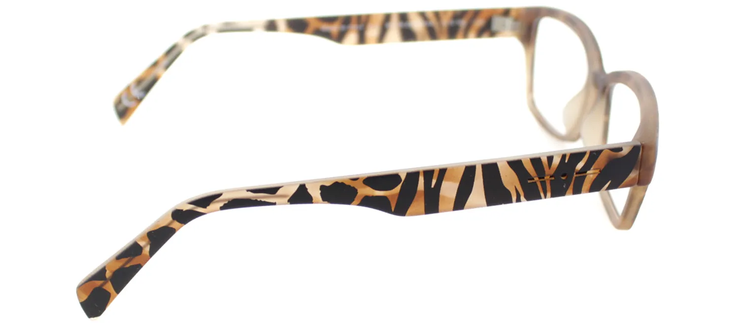 Italia Independent IT 5018 ZEB 044 Rectangle Plastic Brown Eyeglasses with Demo Lens