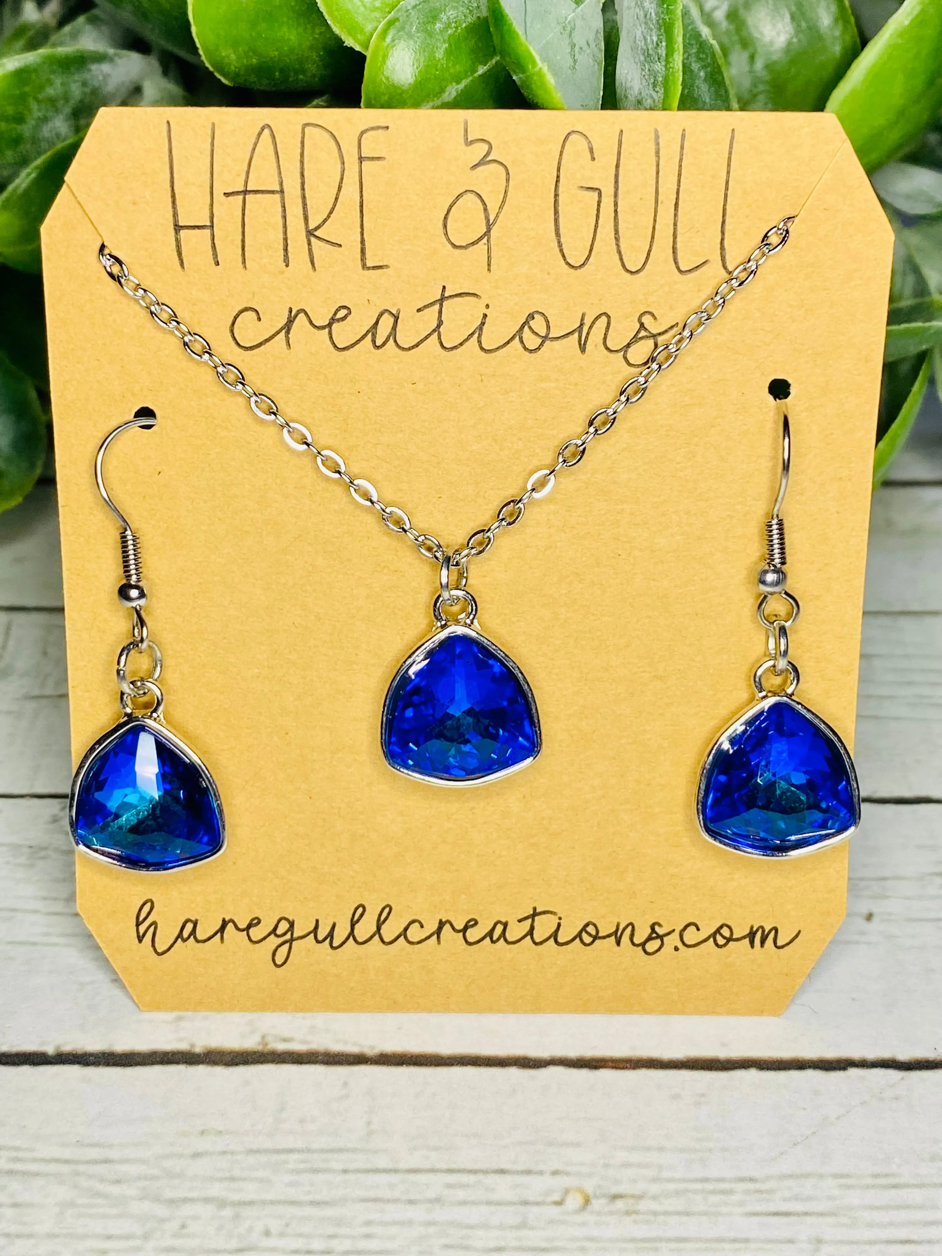I’ve got the Blues Triangular Crystal Necklace & Earring Set