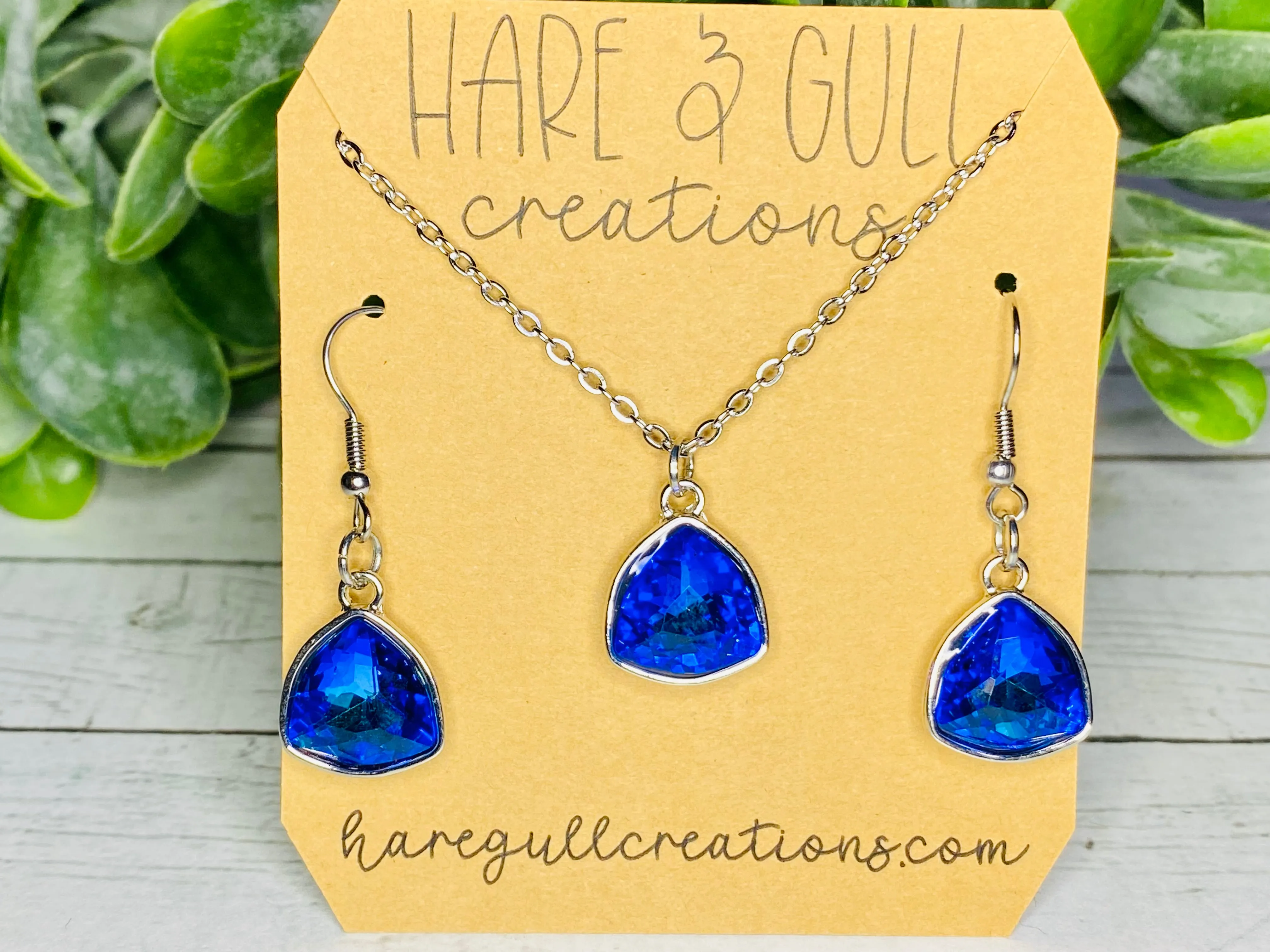 I’ve got the Blues Triangular Crystal Necklace & Earring Set