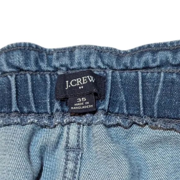 J.CREW Jeans Medium Wash Ultra Wide Leg Paperbag Denim Trousers Women's‎ Size 35
