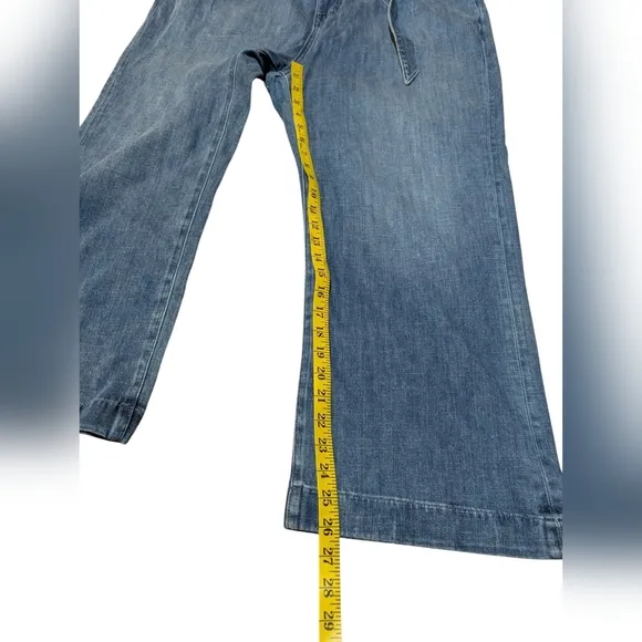 J.CREW Jeans Medium Wash Ultra Wide Leg Paperbag Denim Trousers Women's‎ Size 35