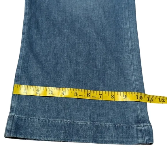 J.CREW Jeans Medium Wash Ultra Wide Leg Paperbag Denim Trousers Women's‎ Size 35