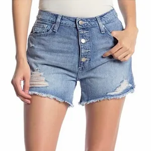 JOE’S JEANS High Rise Button Fly Distressed Jean Shorts
