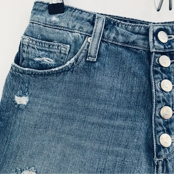 JOE’S JEANS High Rise Button Fly Distressed Jean Shorts