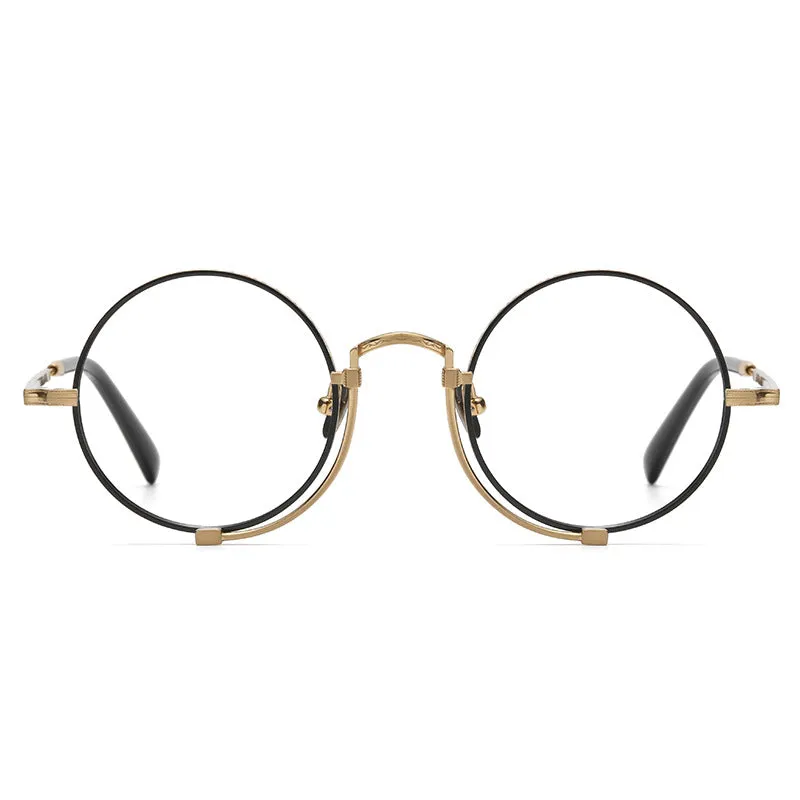 Kadir Titanium Vintage Round Eyeglasses Frames