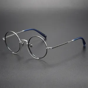 Kadir Titanium Vintage Round Eyeglasses Frames