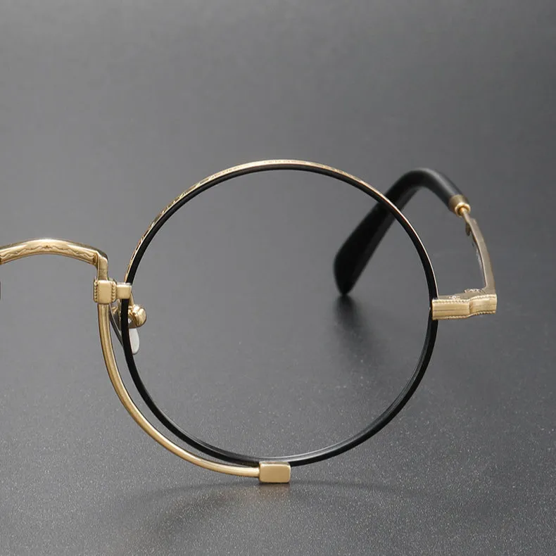 Kadir Titanium Vintage Round Eyeglasses Frames