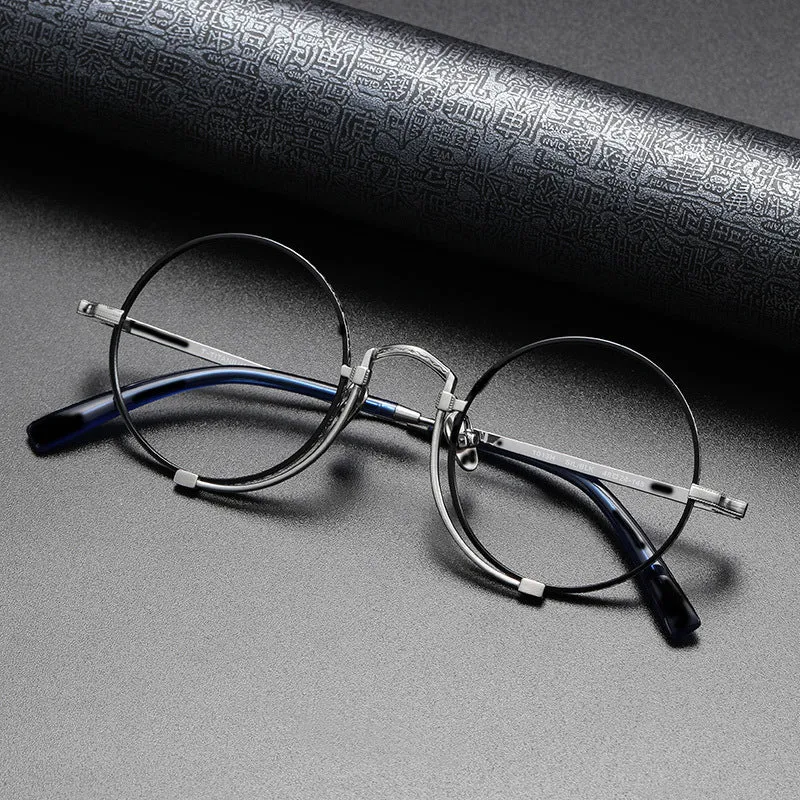Kadir Titanium Vintage Round Eyeglasses Frames