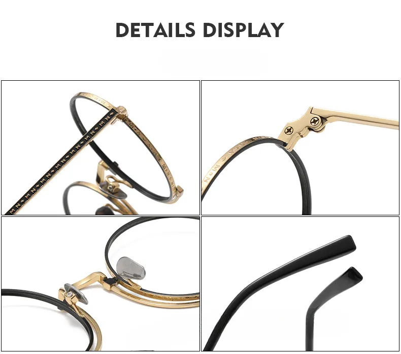 Kadir Titanium Vintage Round Eyeglasses Frames