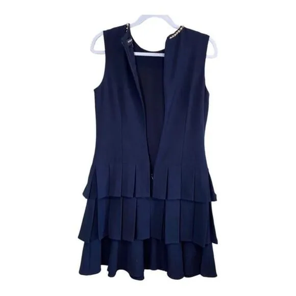 Karl Lagerfeld - Navy Fitted Dress pleated Skirt - Size 6