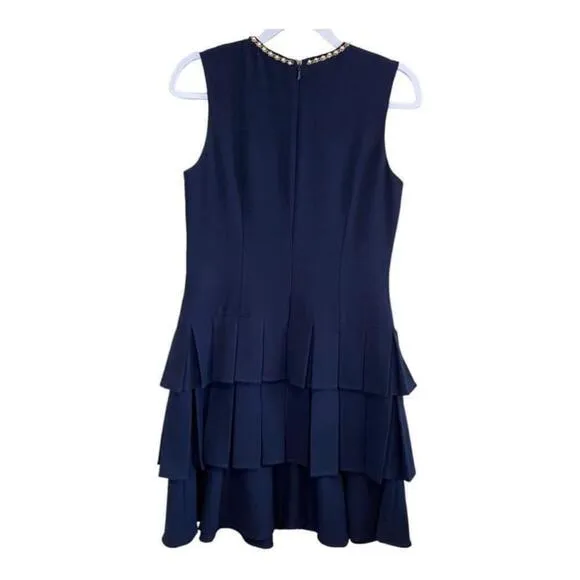 Karl Lagerfeld - Navy Fitted Dress pleated Skirt - Size 6
