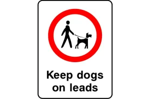 Keep dogs on leads sign
