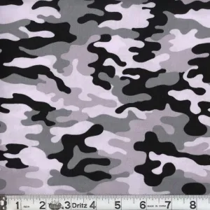 Kickin Camo Snow Cotton Fabric BTY