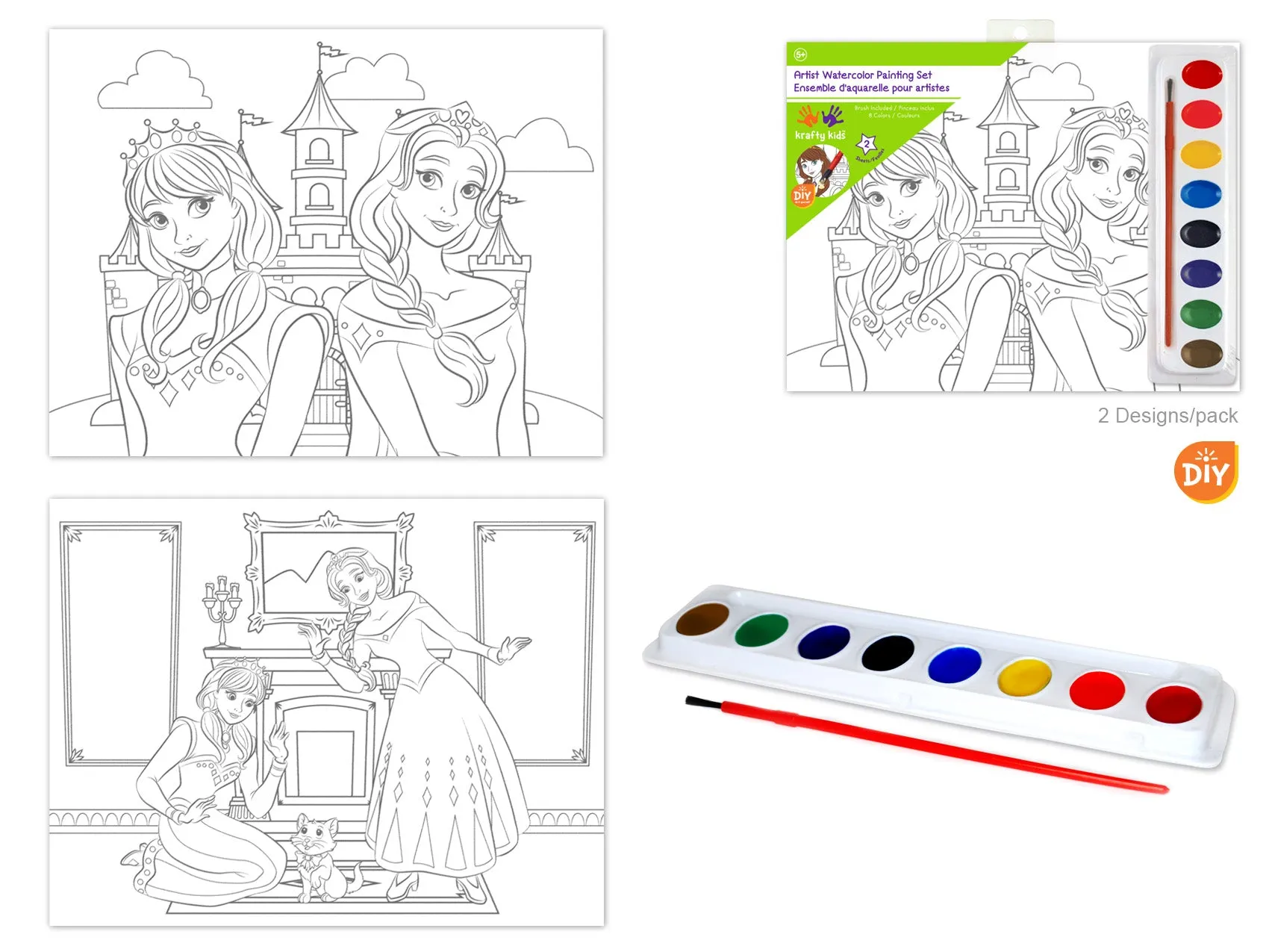 Krafty Kids Kit: 'DIY' Lil' Artist Watercolor Painting Set 2Asst/Pk