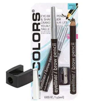 L.A. Colors Expressions Eyeliner & Brow Pencils with Sharpener, 3-ct. Packs