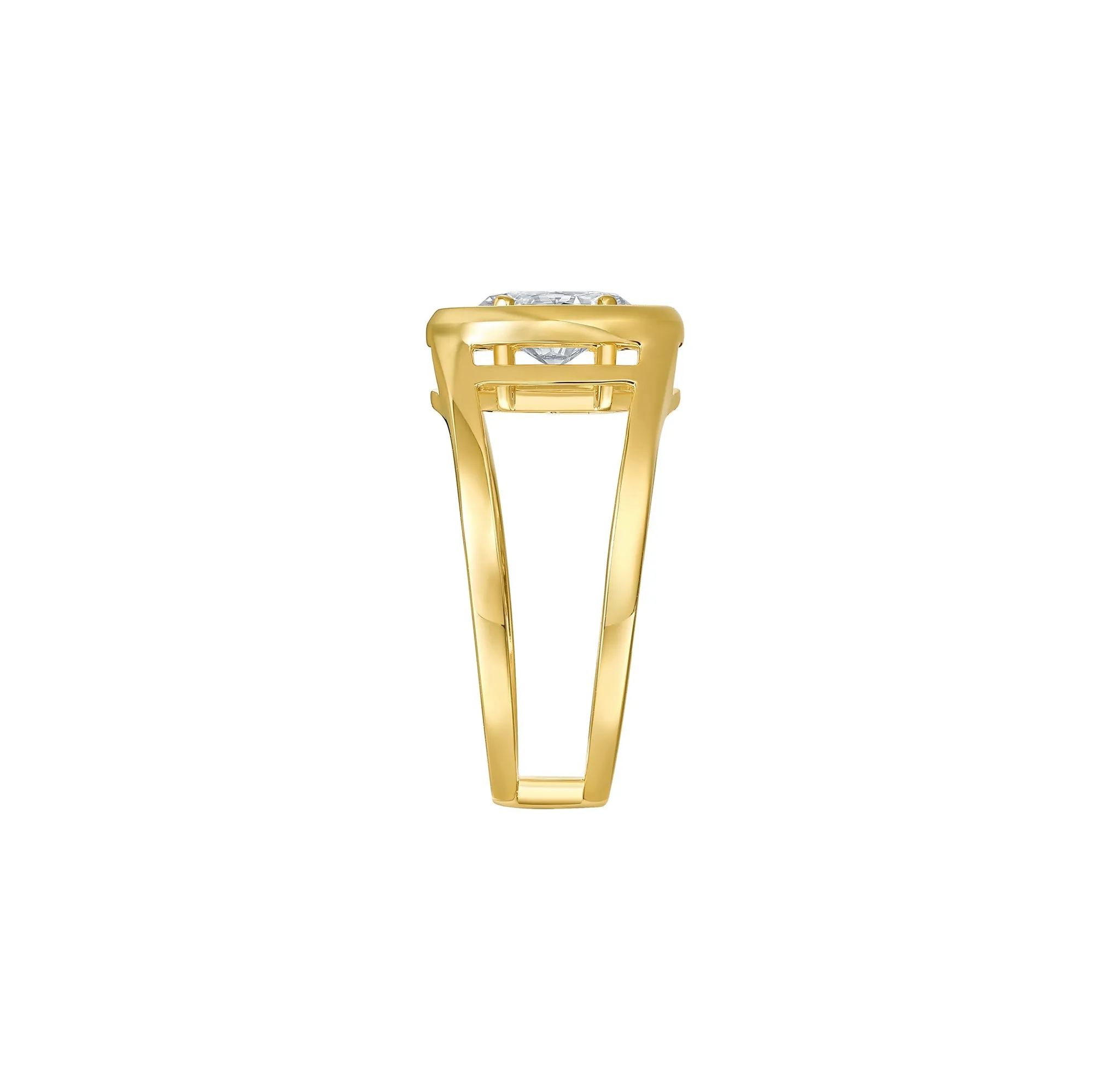 Lab Grown 1.05ct Oval Solitaire Frame Ring <br> R-03743WHT