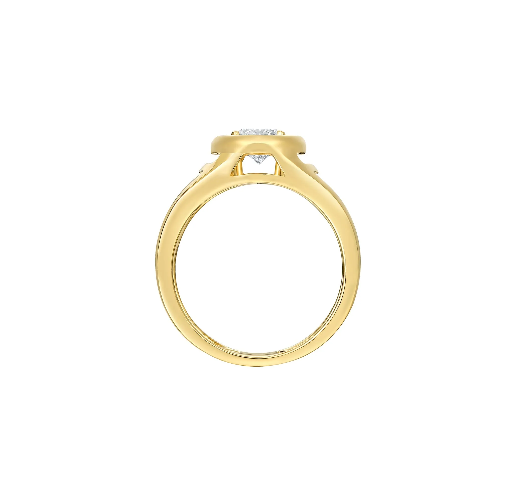 Lab Grown 1.05ct Oval Solitaire Frame Ring <br> R-03743WHT