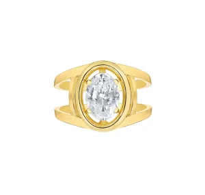 Lab Grown 2.05ct Oval Solitaire Frame Ring <br> R-03744WHT