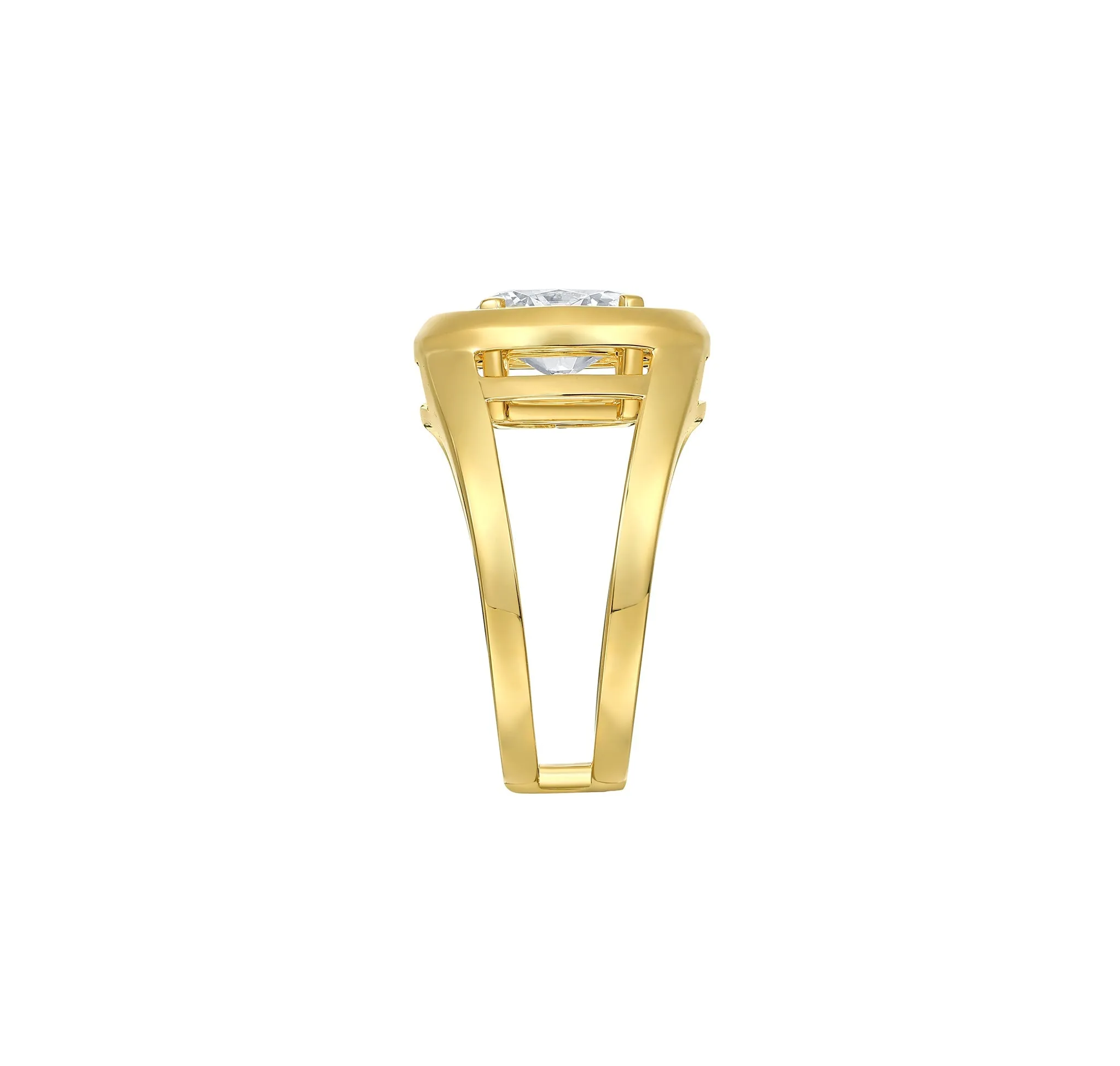 Lab Grown 2.05ct Oval Solitaire Frame Ring <br> R-03744WHT