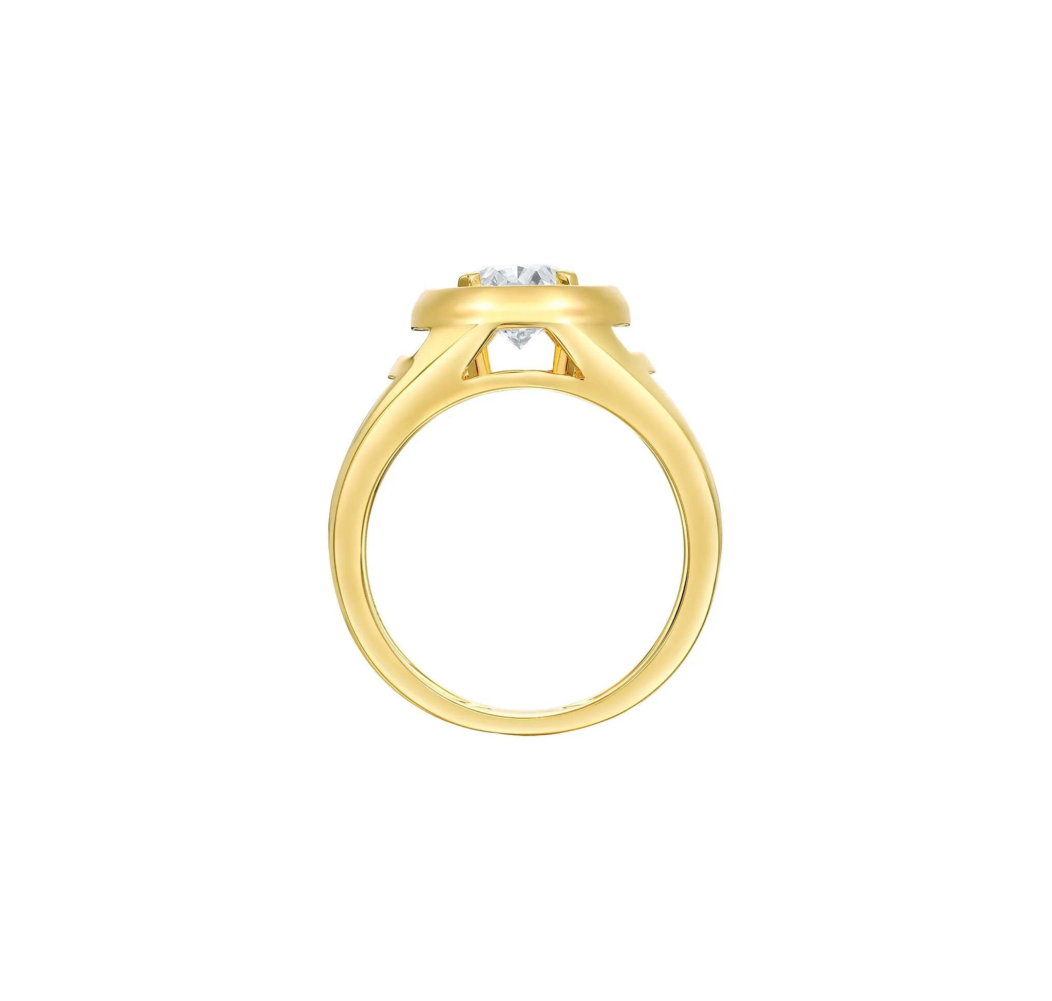 Lab Grown 2.05ct Oval Solitaire Frame Ring <br> R-03744WHT
