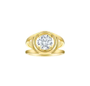 Lab Grown 2.05ct Round Solitaire Frame Ring <br> R-02863WHT