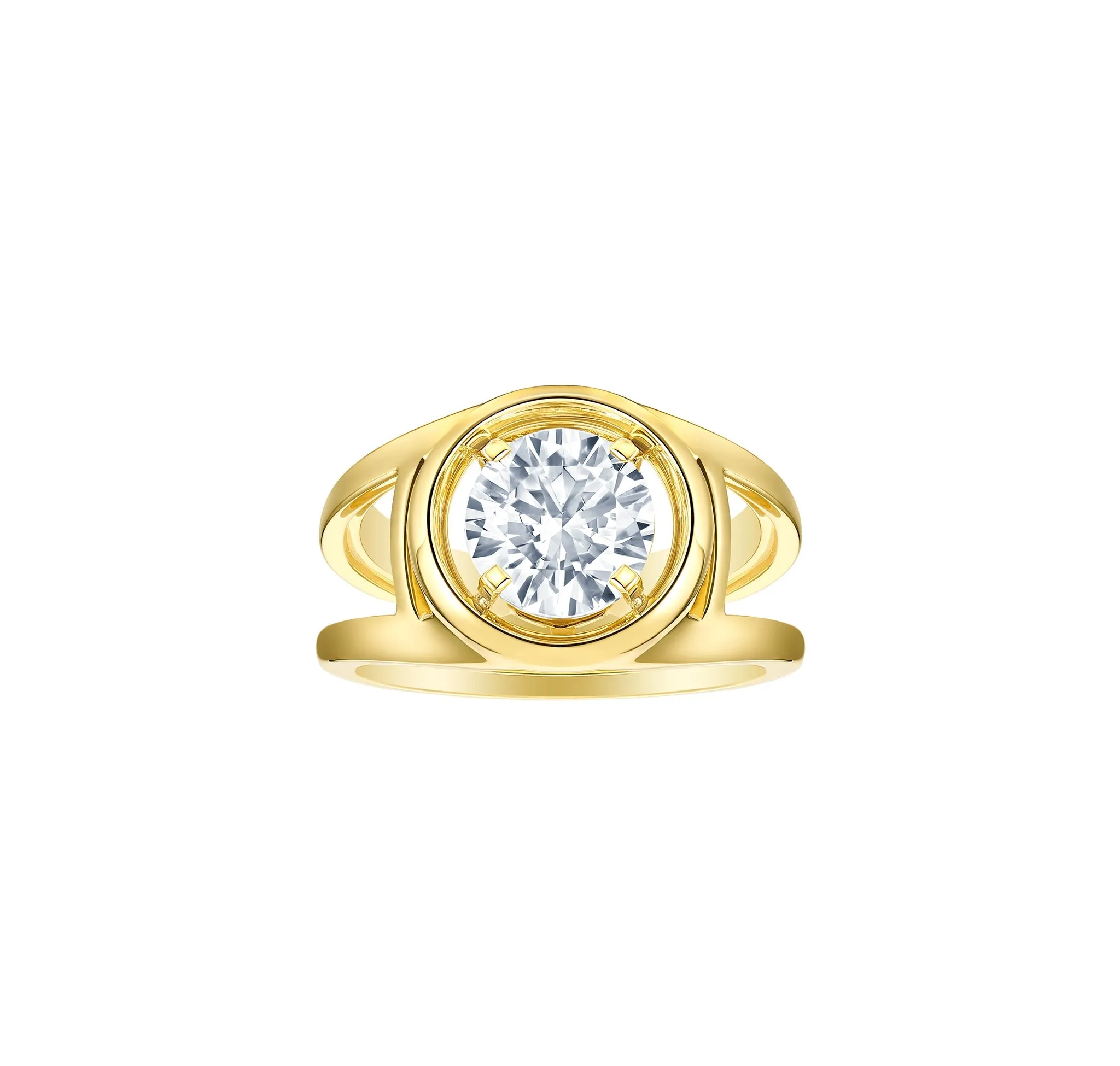 Lab Grown 2.05ct Round Solitaire Frame Ring <br> R-02863WHT