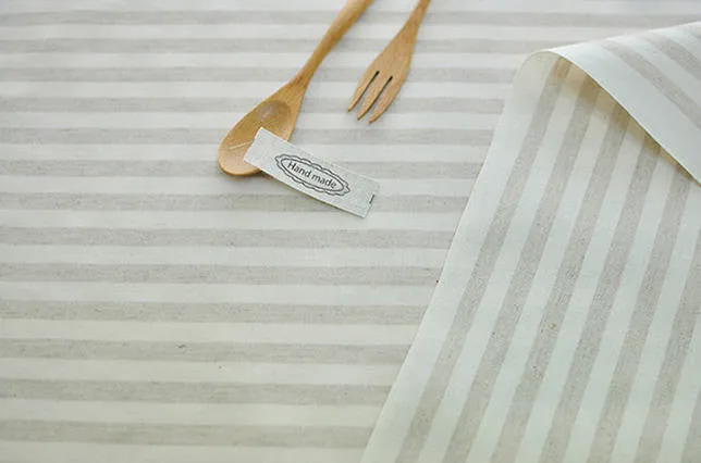 Laminated Linen Fabric - 1 cm Stripe - By the Yard 94553 90203-1