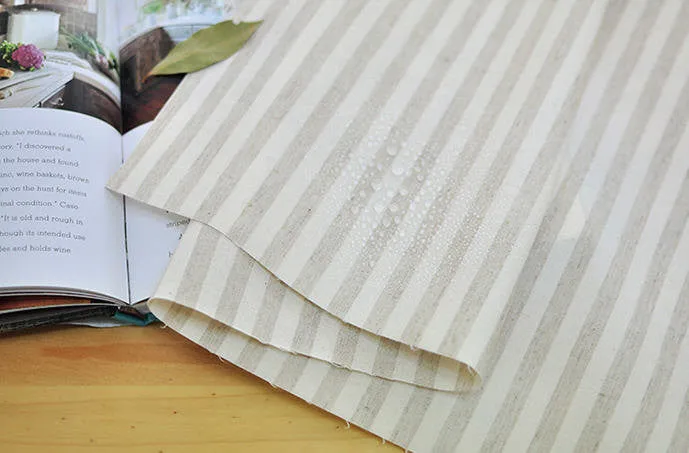 Laminated Linen Fabric - 1 cm Stripe - By the Yard 94553 90203-1
