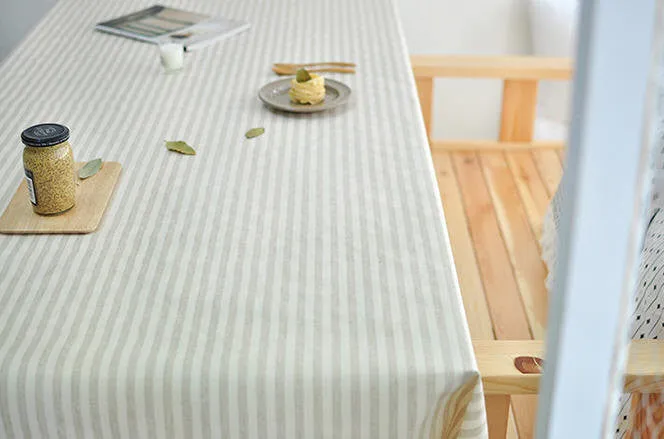 Laminated Linen Fabric - 1 cm Stripe - By the Yard 94553 90203-1