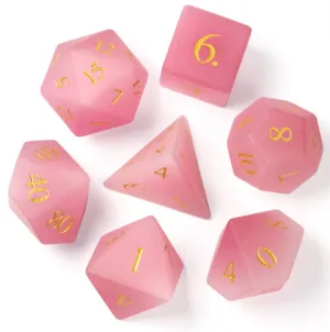 LD GEMSTONE FROSTED CAT'S EYE PINK 7PC SET