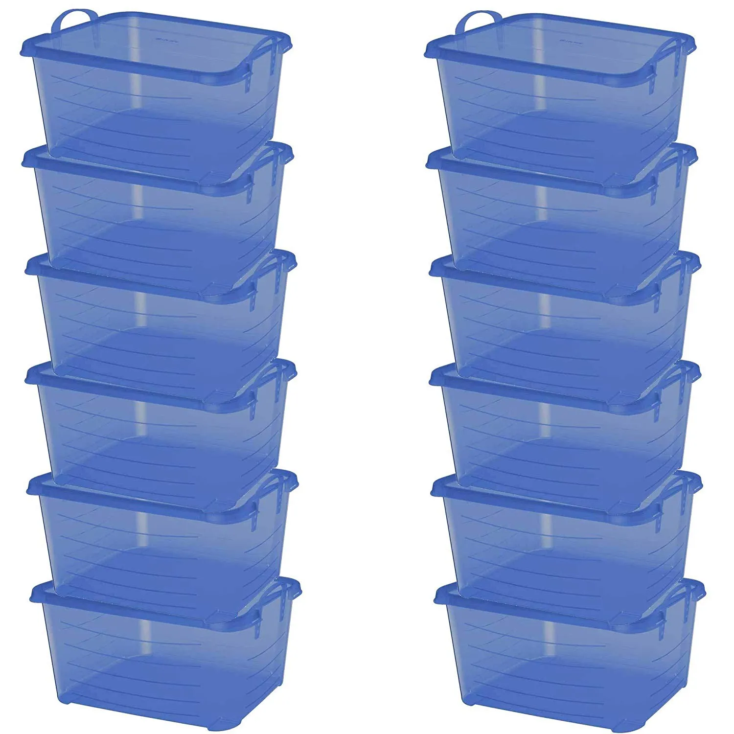 Life Story Blue Stackable Closet & Storage Box 55 Quart Containers, (12 Pack)