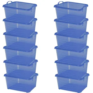 Life Story Blue Stackable Closet & Storage Box 55 Quart Containers, (12 Pack)