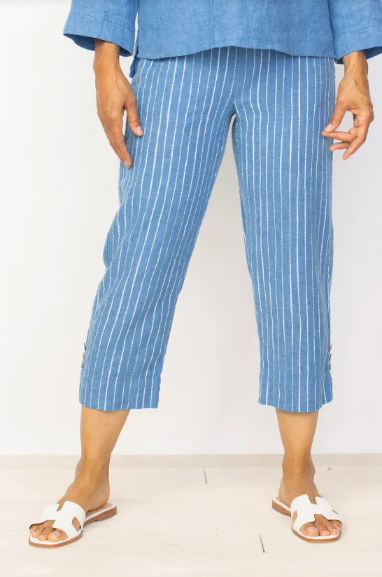 Linen Crop Pant - Twilight