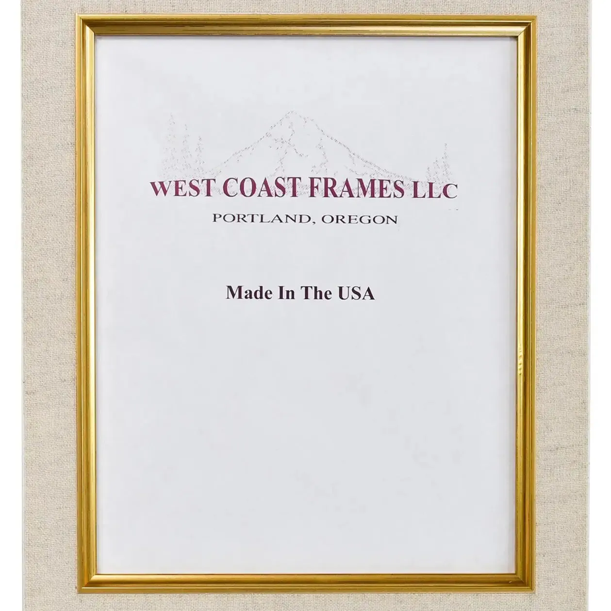 Linen Liner with Gold Lip 1-1/4" Wide Picture Frame