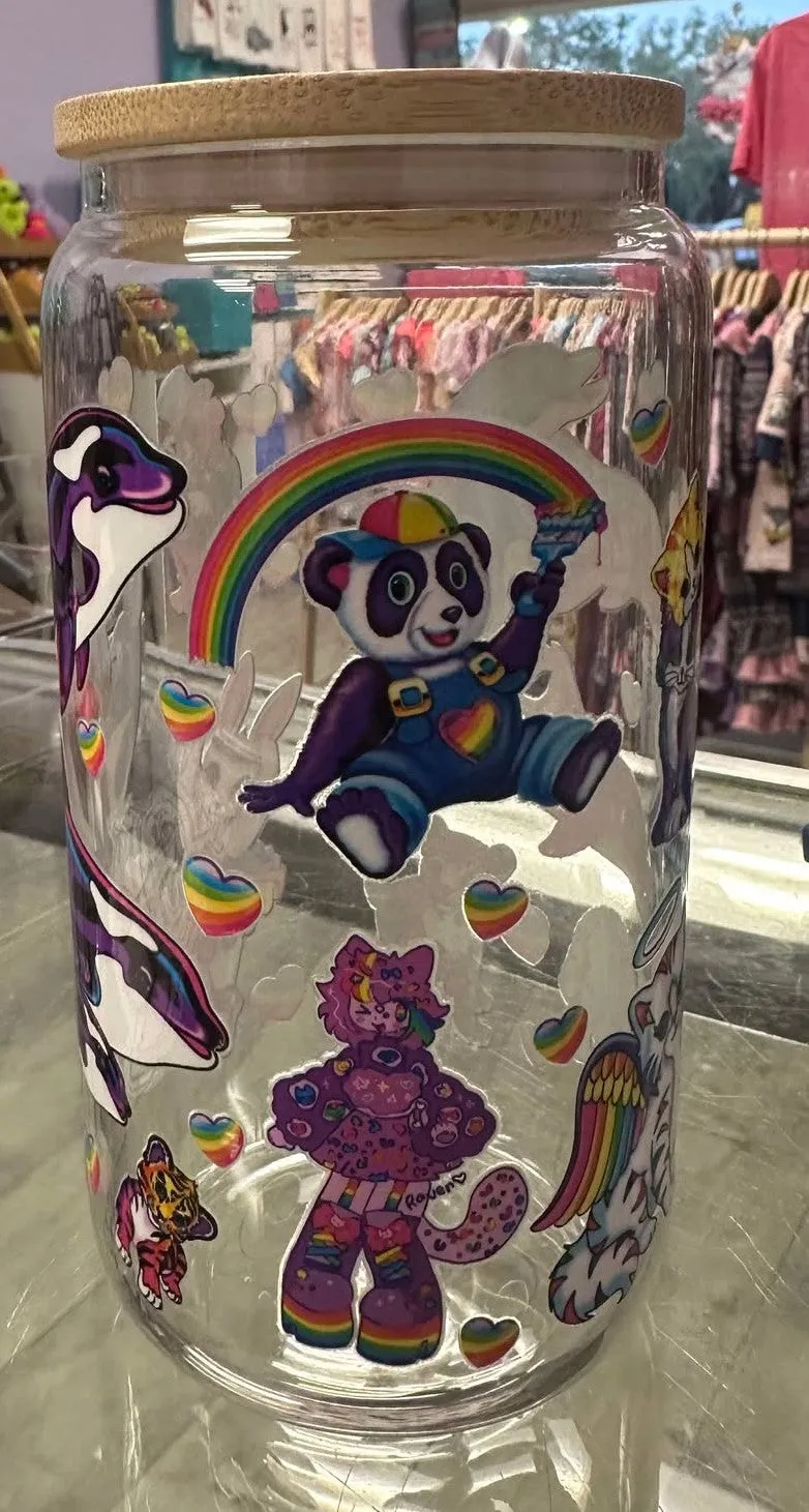 Lisa Frank 90s Glass Cup